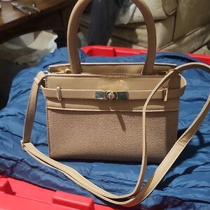 Classic Beige Women’s Top-Handle Crossbody Bag